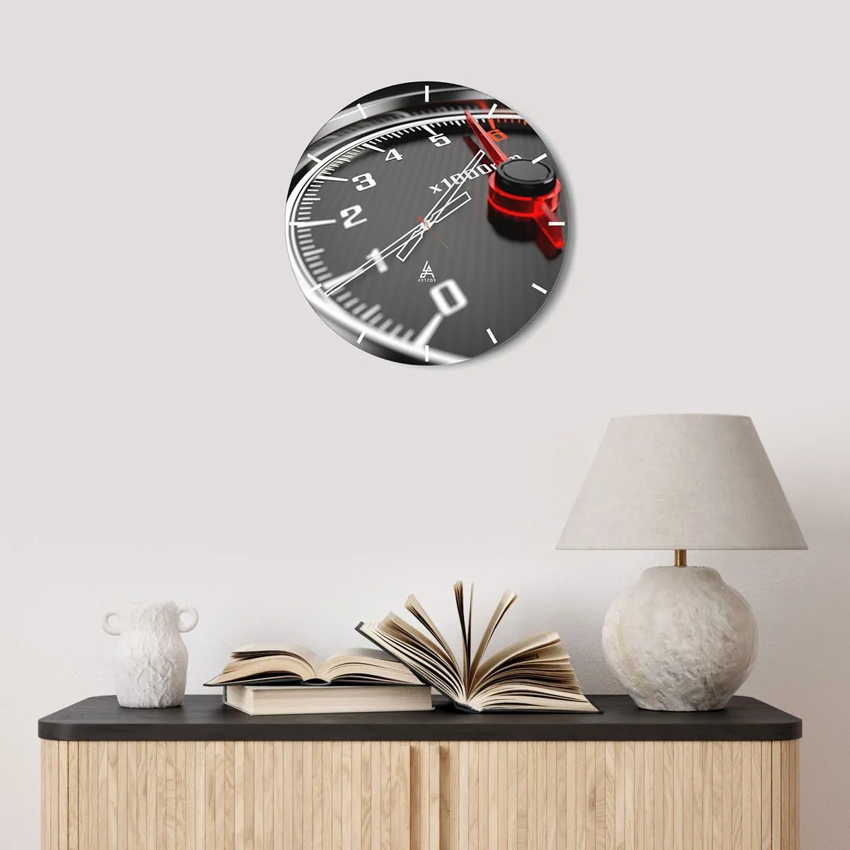 Wall clock - Clock on glass - Floor it - 40x40 cm
