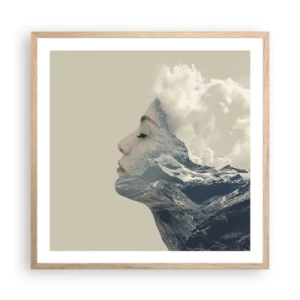 Poster in light oak frame - Beauty of Elements - 60x60 cm