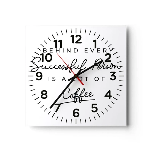 Wall clock - Clock on glass - Secret of Success - 40x40 cm