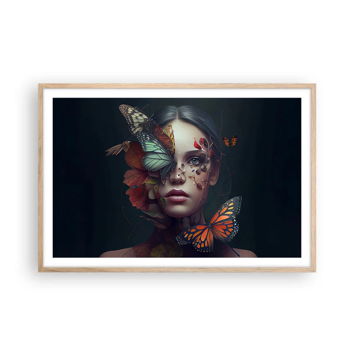 Poster in light oak frame - Wonderful Metamorphosis - 91x61 cm