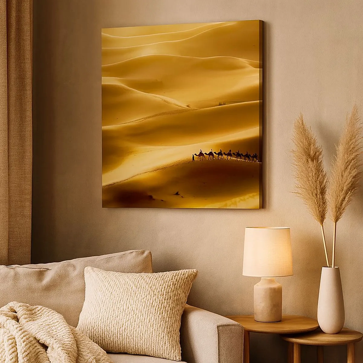 Canvas picture - Caravan on the Waves of a Desert - 30x30 cm