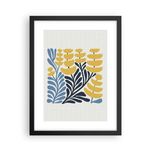 Poster in black frame - Sunny Flowerbed - 30x40 cm