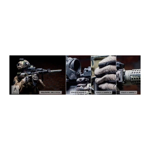 Photo Wallpaper Sample Premium Canvas - Deadly Effective - Military, Rifle, Weapon - 100x30 cm