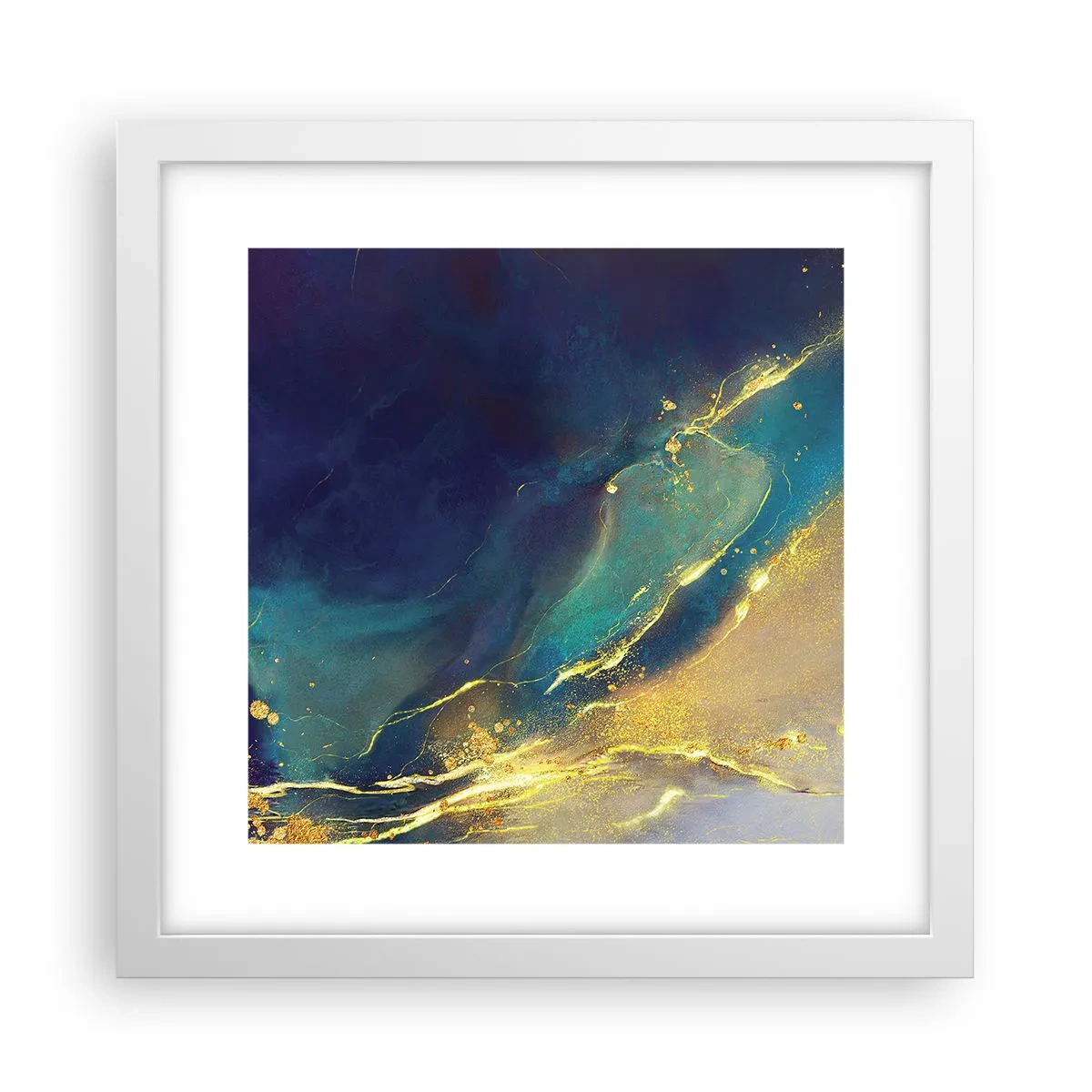 Poster in white frmae - Golden Flood - 30x30 cm