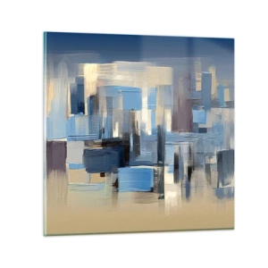 Glass picture - Blue Construction - 40x40 cm