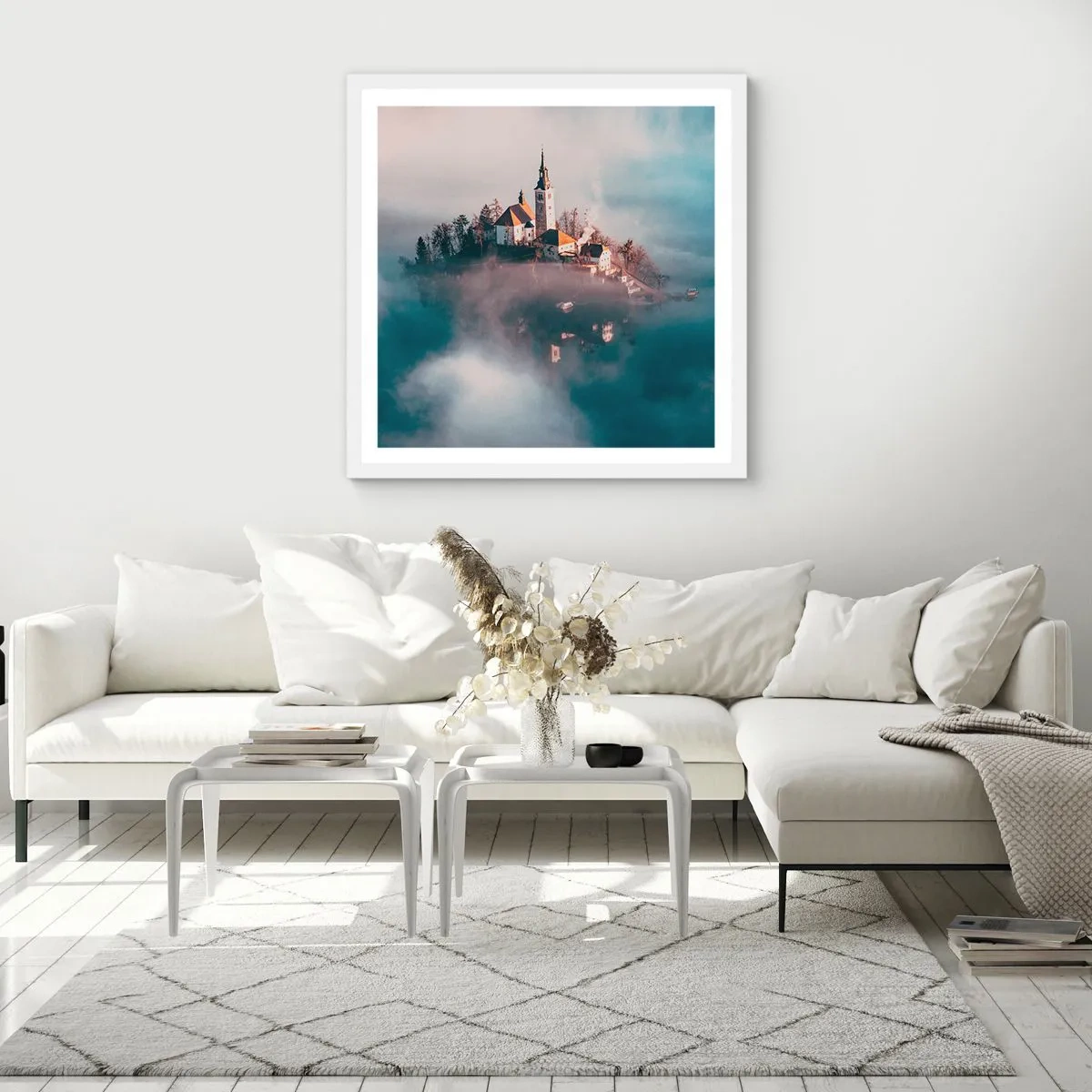 Poster in white frmae - Island of Dreams - 40x40 cm