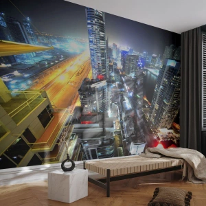 Photo Wallpaper Premium Sand - Miracle in the Desert - City, Dubai, Architecture - 200x140 cm