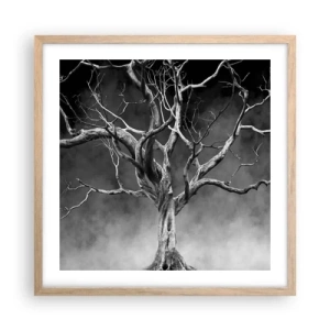 Poster in light oak frame - Primordial and Sacred - 50x50 cm