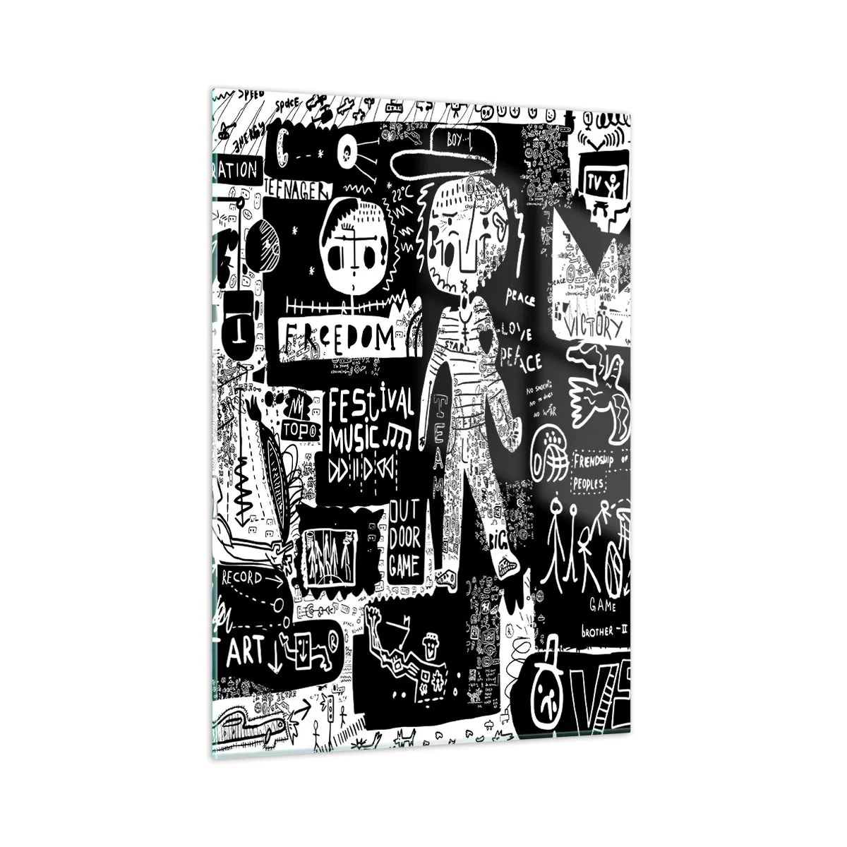 Glass picture - Rights and Joys of Youth - 50x70 cm