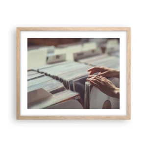 Poster in light oak frame - In Search of Good Vibes - 50x40 cm