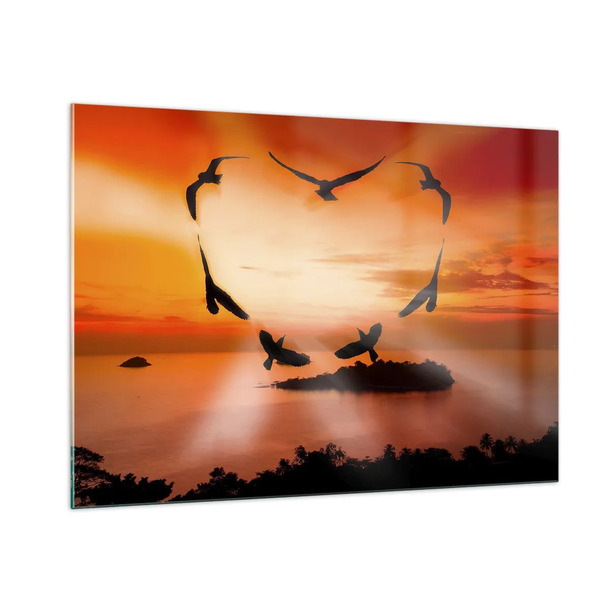 Glass picture - Love the World Like Birds - 100x70 cm