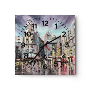 Wall clock - Clock on glass - It Will Be a Great Evening - 30x30 cm