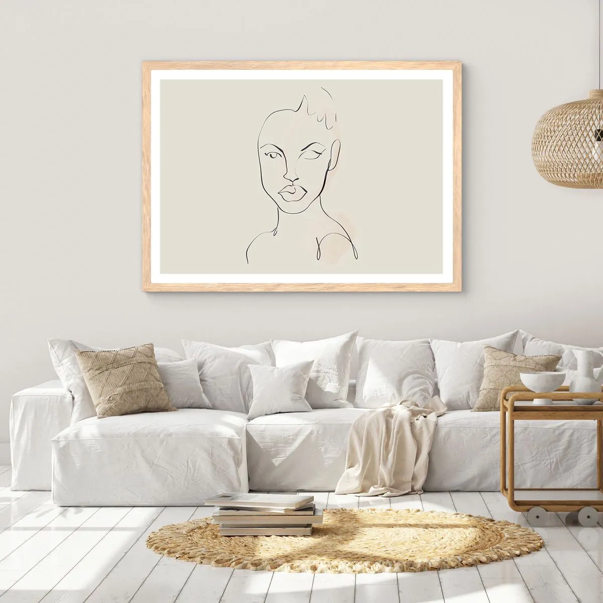 Poster in light oak frame - Outline of Sensuality - 50x40 cm