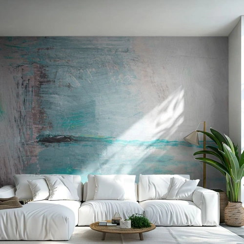 Photo Wallpaper Premium Sand - Horizontally in Blue - Abstraction, Piece, Modern Pattern - 200x140 cm