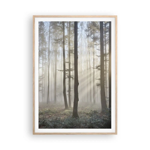 Poster in light oak frame - Fog Has Woken up Too - 70x100 cm