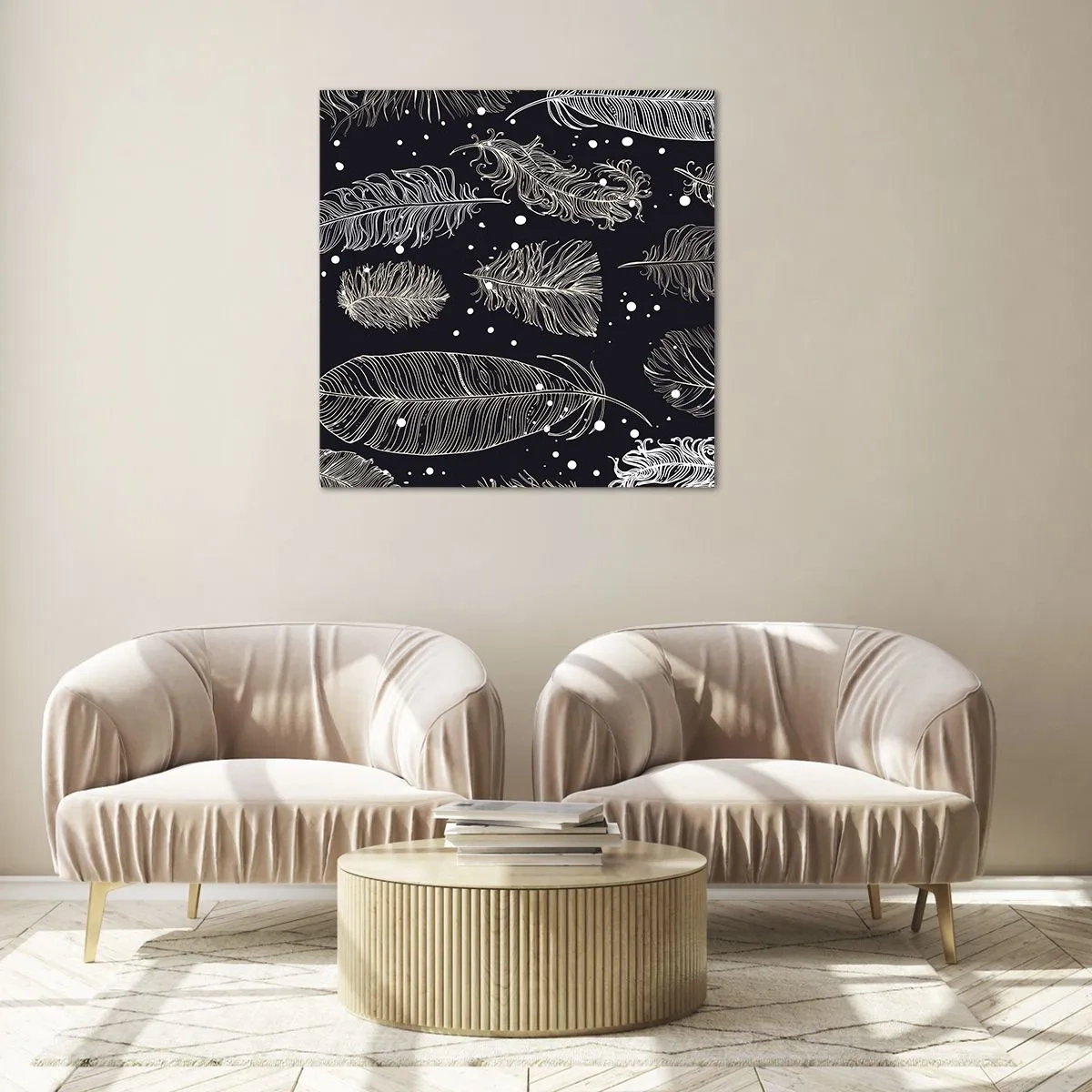 Glass picture - Feathery Lace - 30x30 cm