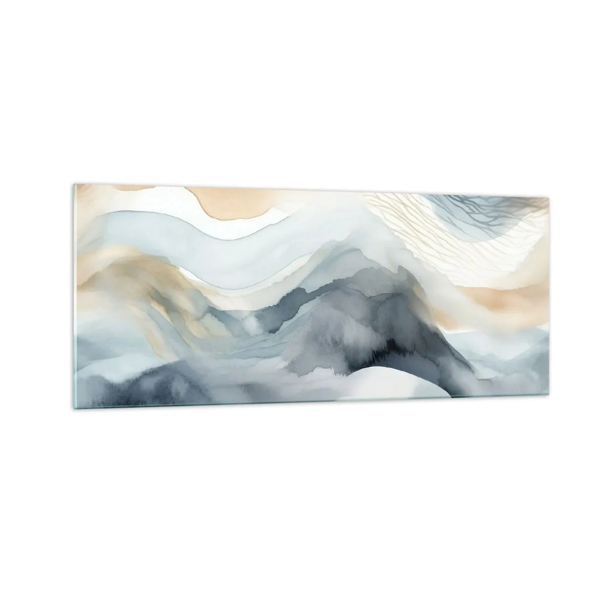 Glass picture - Snowy and Foggy Abstract - 100x40 cm