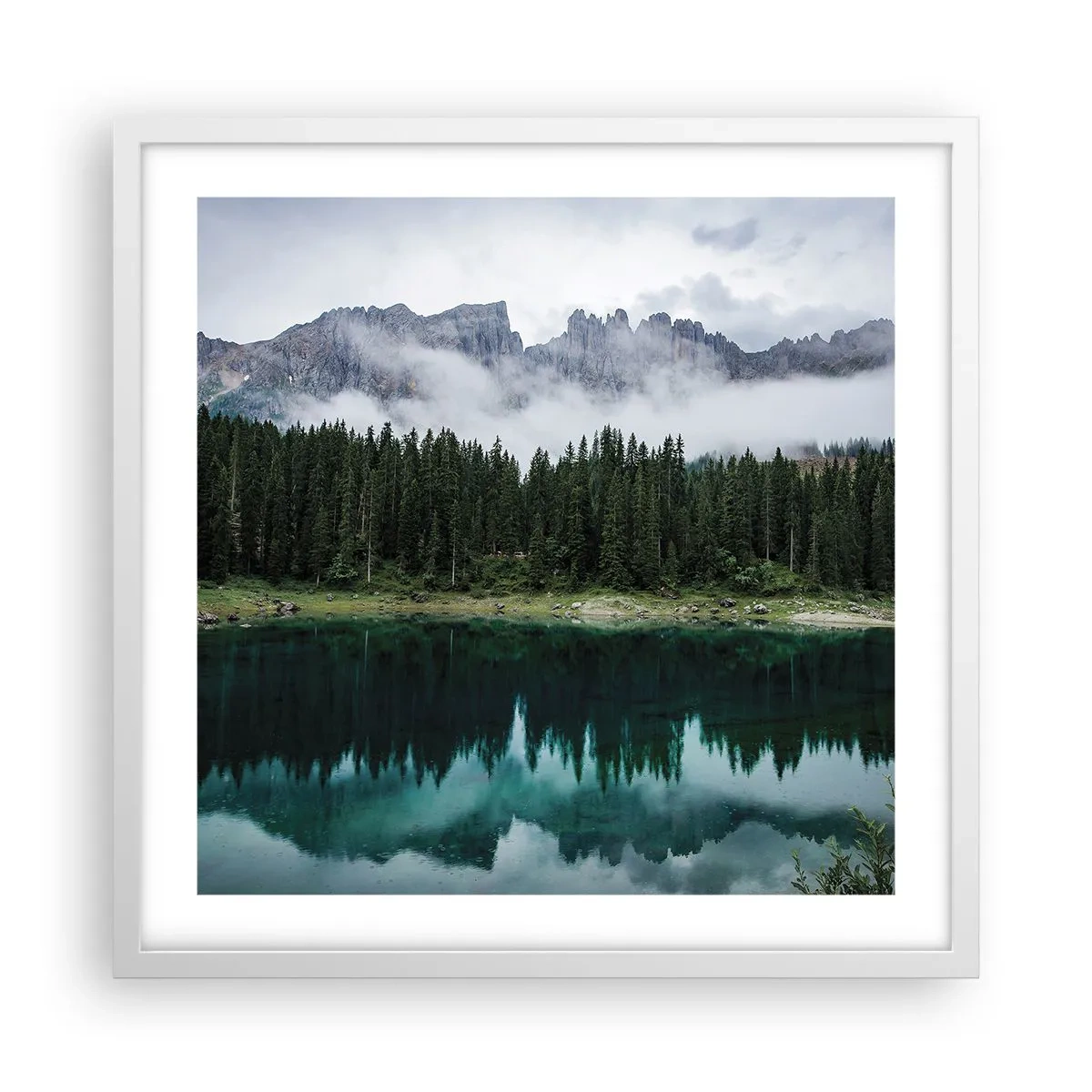 Poster in white frmae - Quiet Please, Let's Not Wake Up Still Waters - 50x50 cm