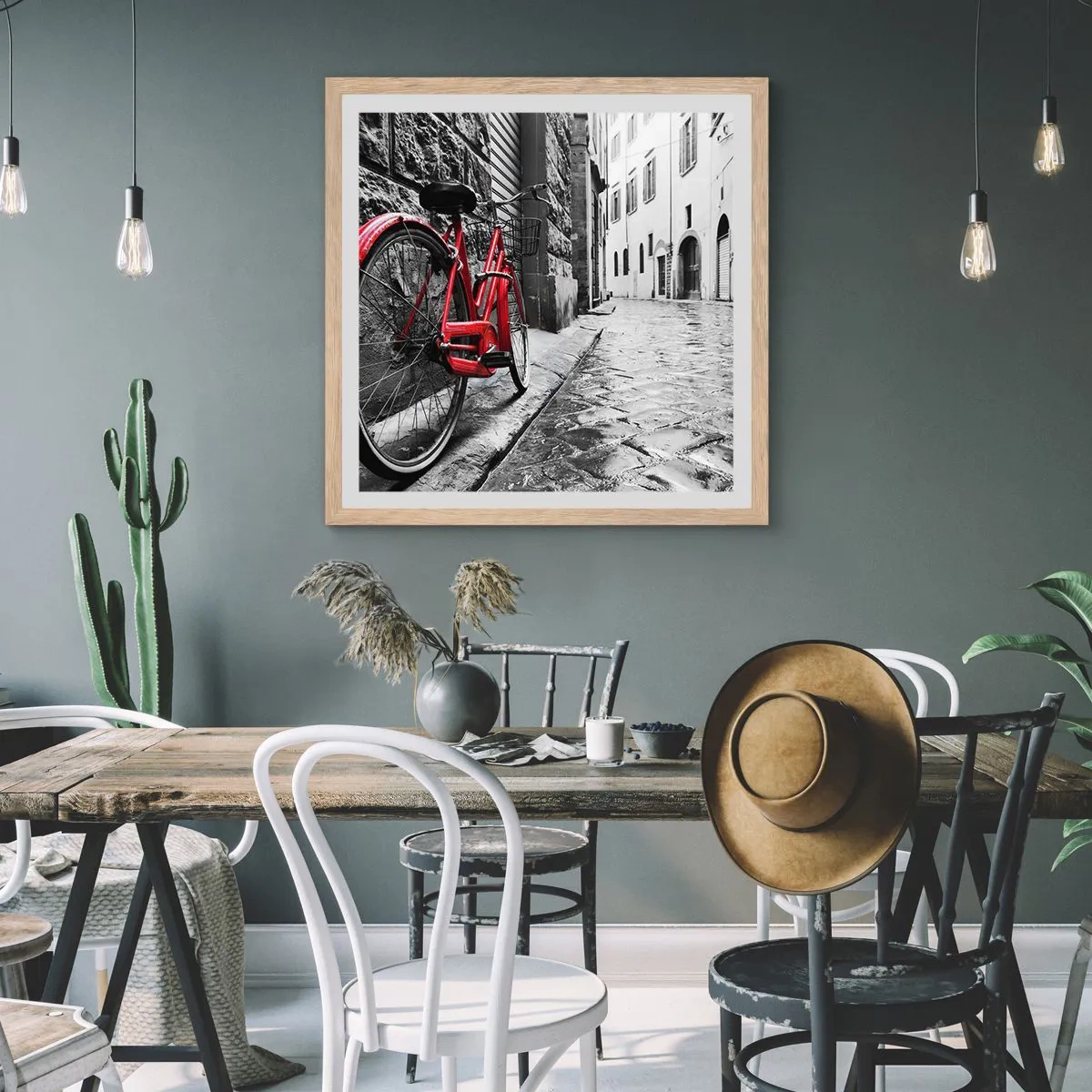Poster in light oak frame - Real Beauty Does Not Age - 30x30 cm