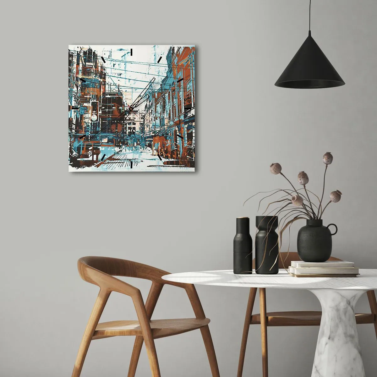 Wall clock - Clock on glass - Blazed City Trail - 30x30 cm