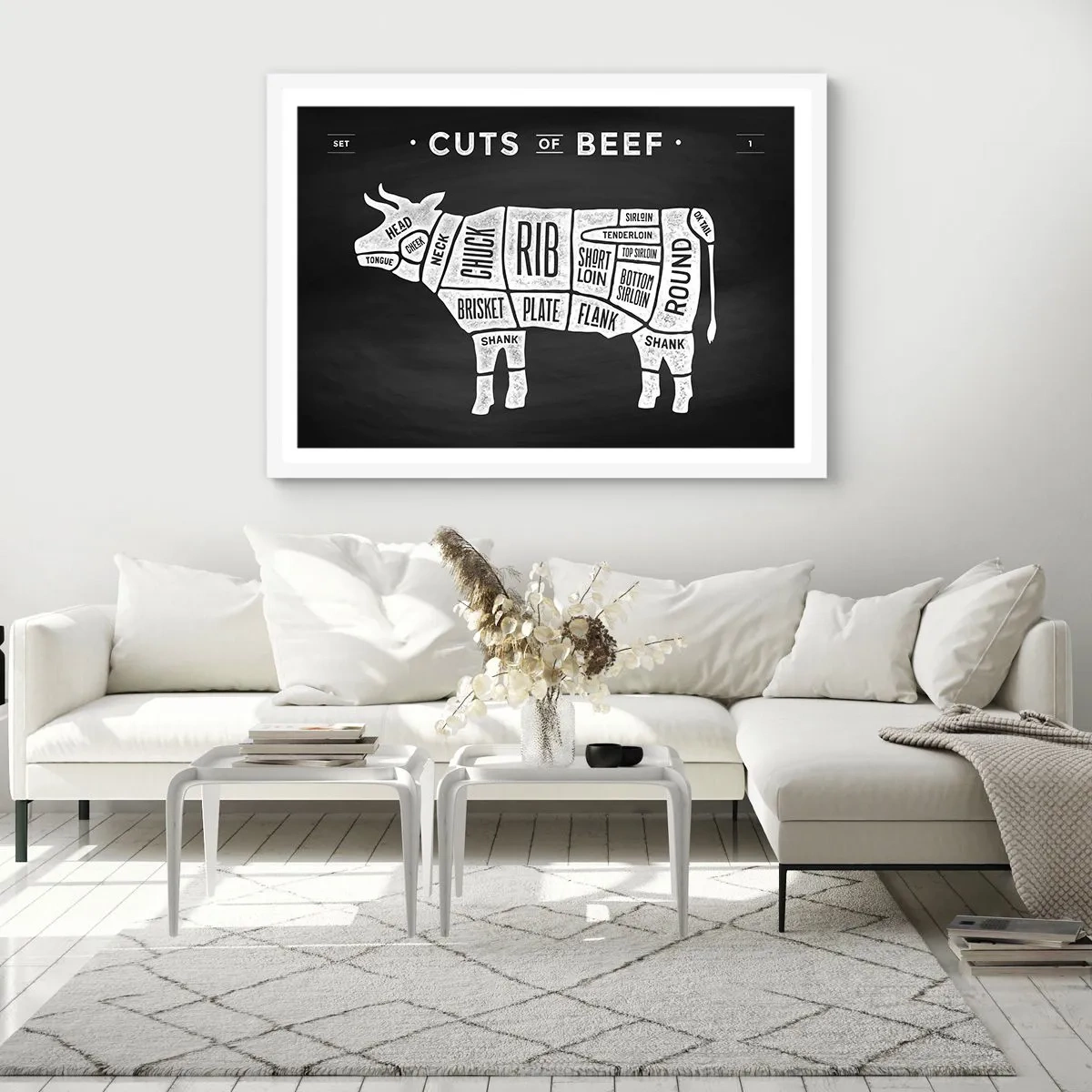 Poster in white frmae - Time for a Feast - 100x70 cm
