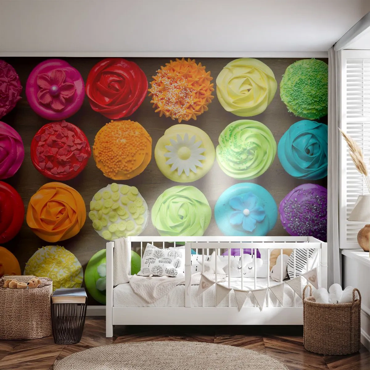 Self-Adhesive Photo Wallpaper Deluxe Sticker - All Different - All Delicious - Gastronomy, colourful cookies, 3D - 100x70 cm