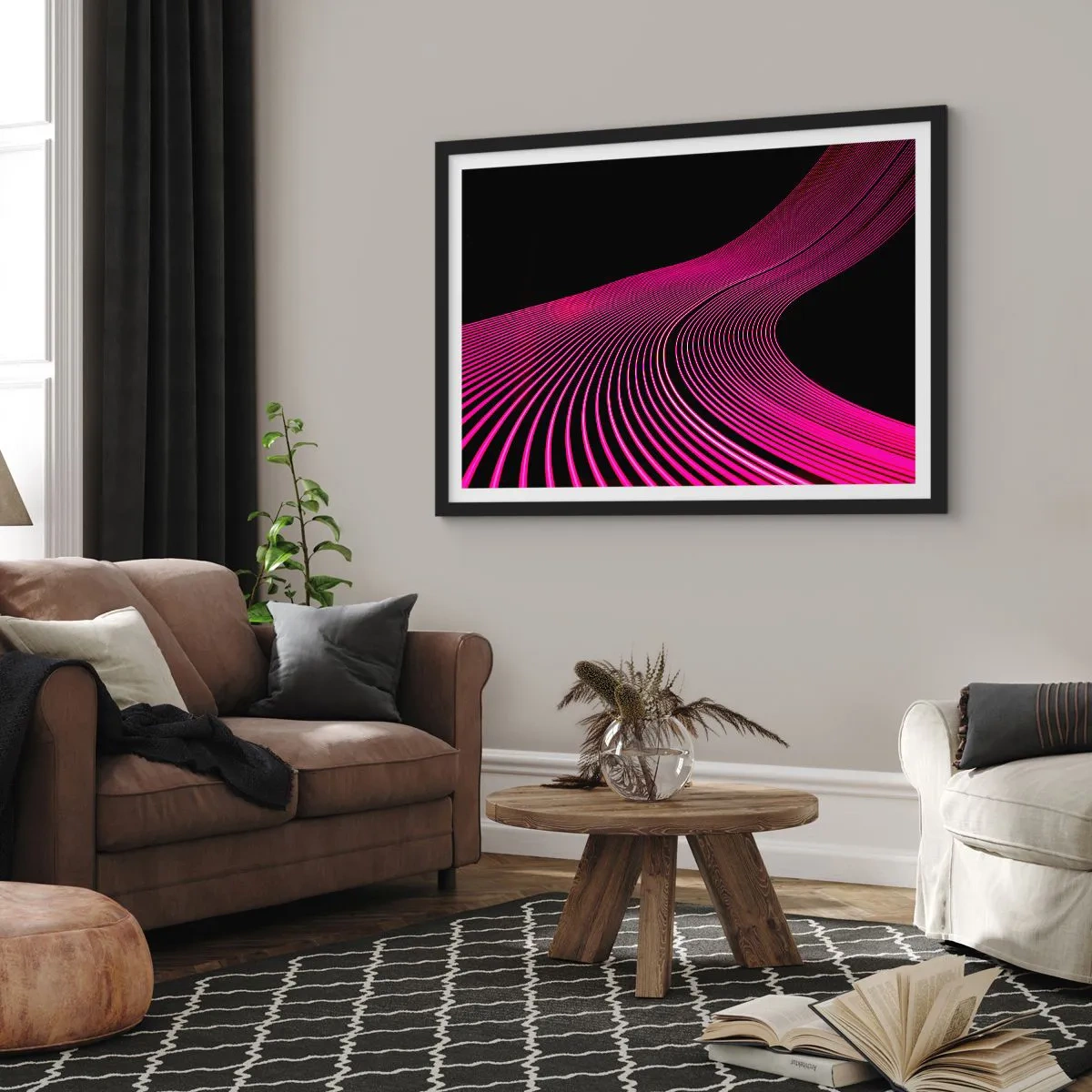 Poster in black frame - Alley of Light - 50x40 cm