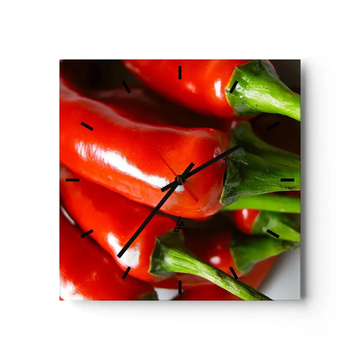 Wall clock - Clock on glass - Juicy, Shiny, Smooth - 40x40 cm