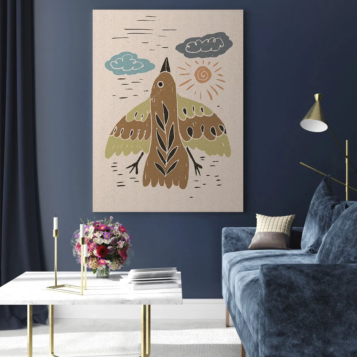 Glass picture - Joyful Flight - 80x120 cm