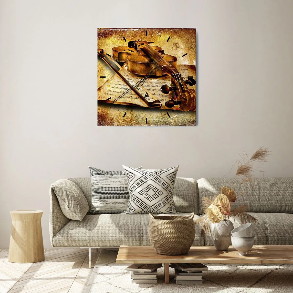 Wall clock - Clock on glass - Virtuoso Wanted - 40x40 cm