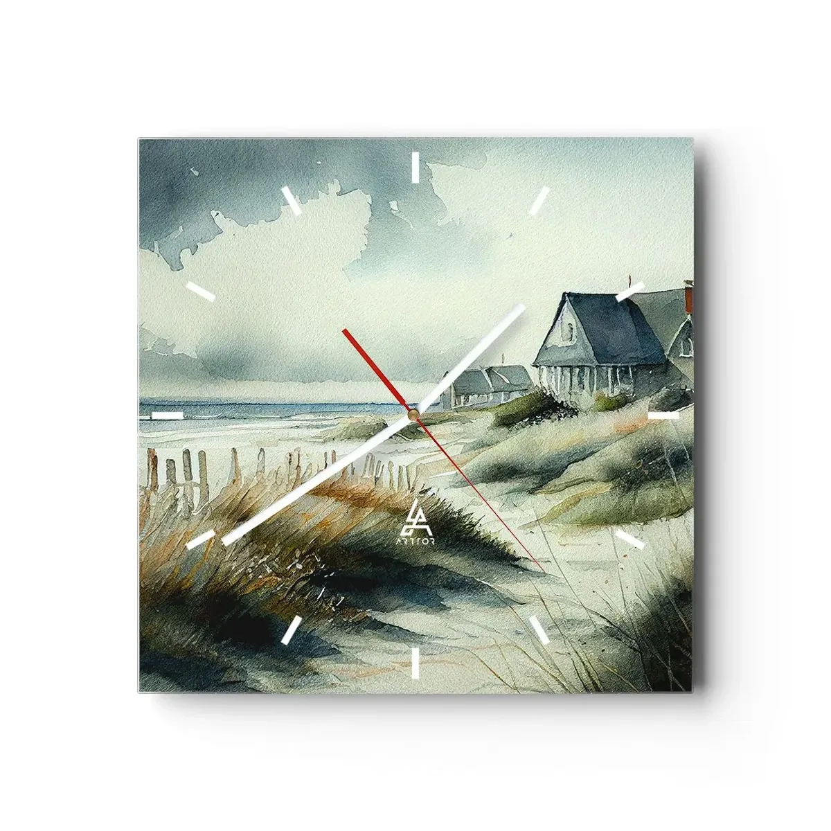 Wall clock - Clock on glass - Away from the Hustle and Bustle - 40x40 cm