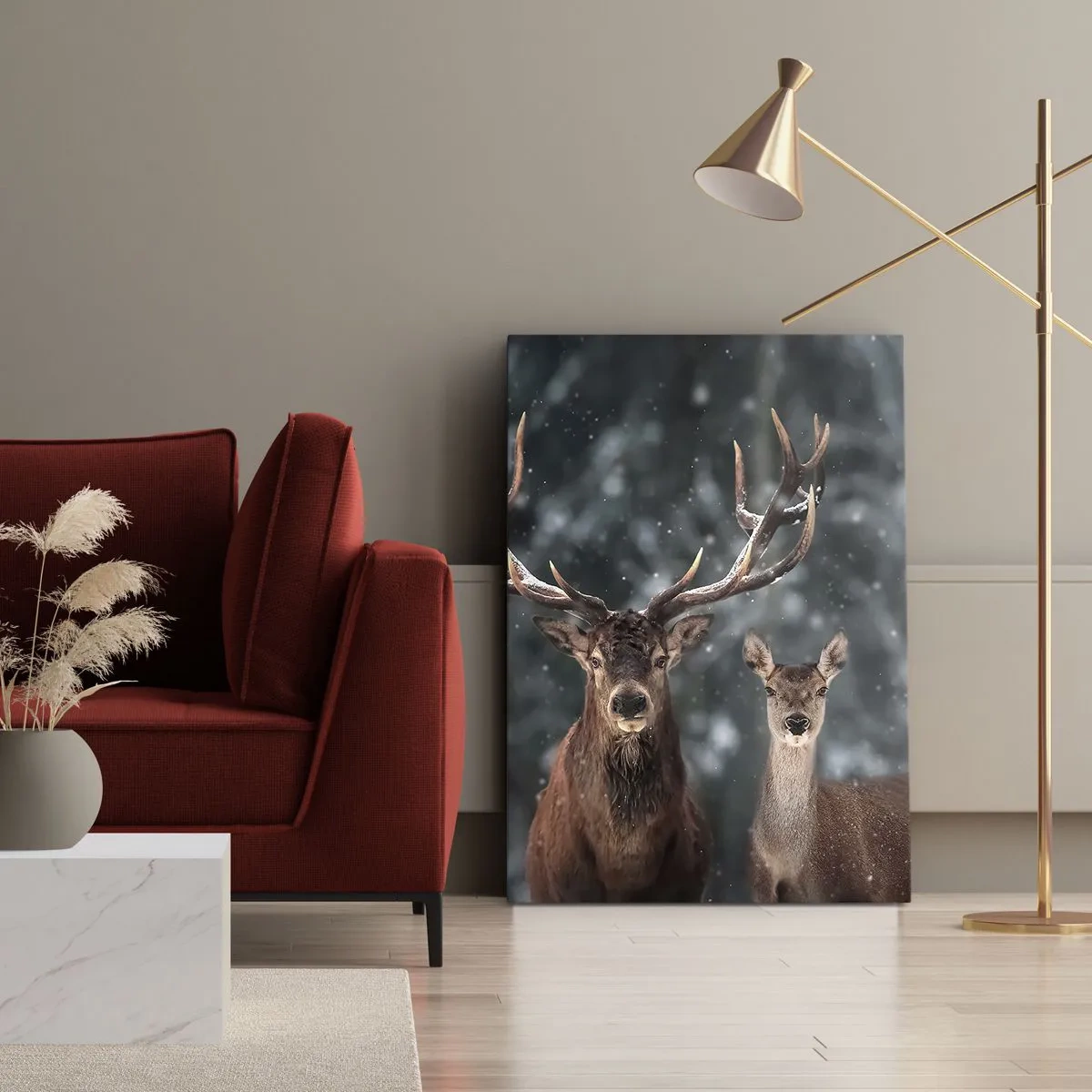 Canvas picture - Master of the Forest with His Wife - 45x80 cm