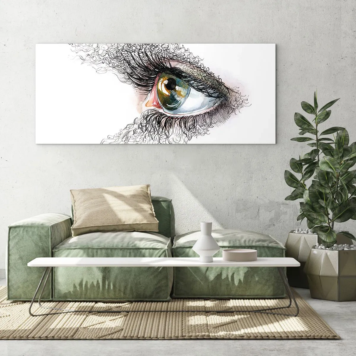 Glass picture - Look straight into the Soul - 140x50 cm