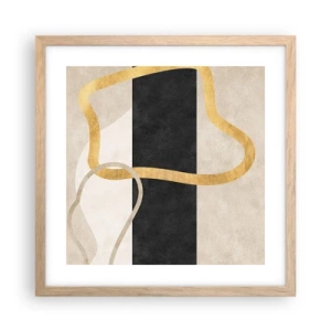 Poster in light oak frame - Shapes in Loops - 40x40 cm