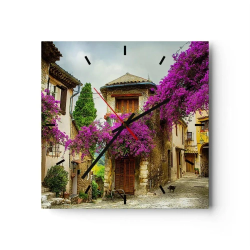 Wall clock - Clock on glass - Under a Flowery Canopy - 40x40 cm