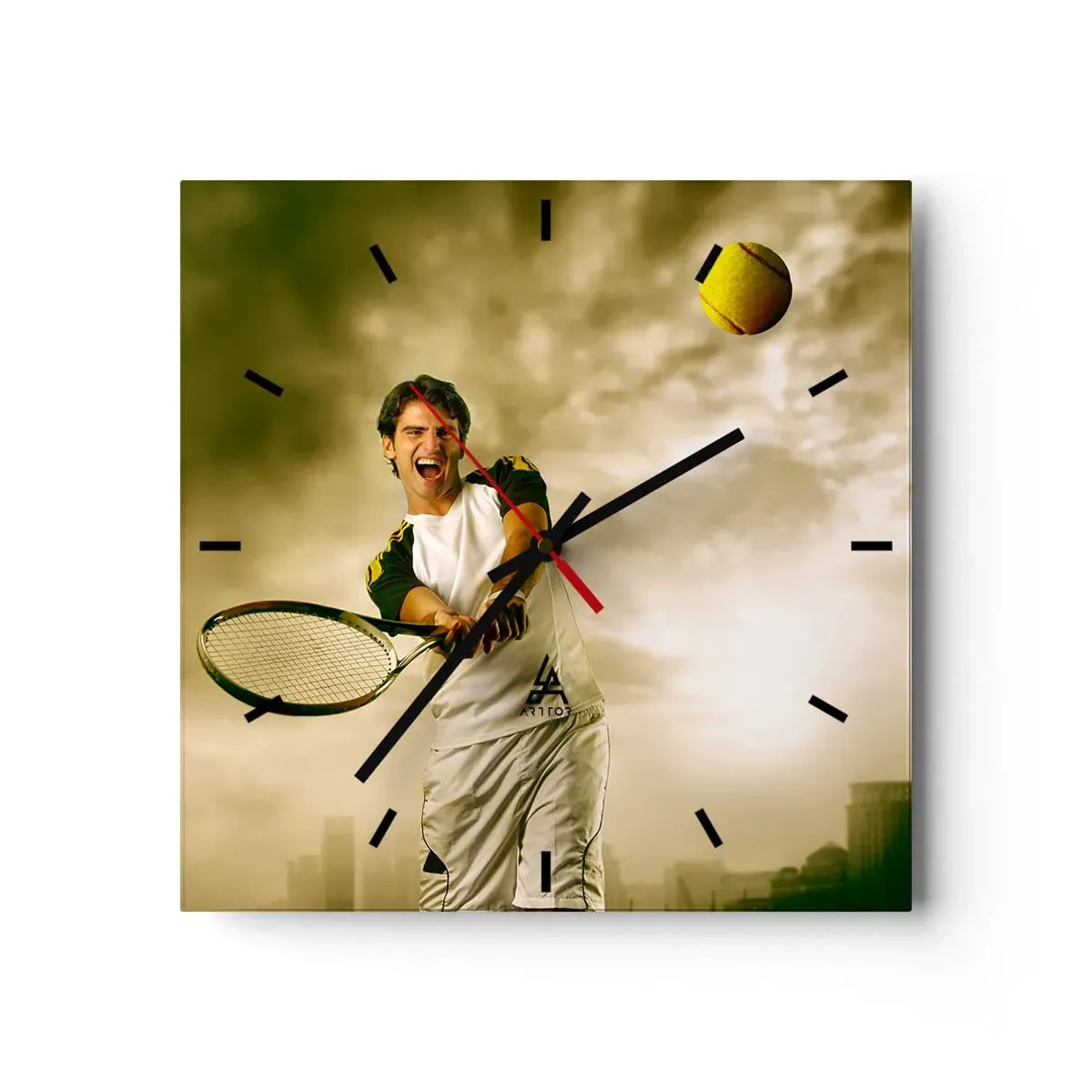 Wall clock - Clock on glass - Energy And Joy - 30x30 cm