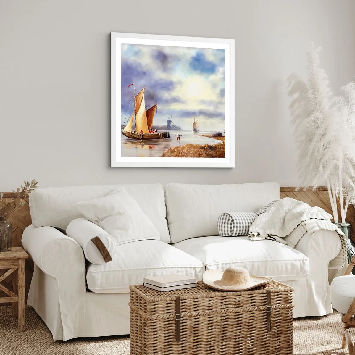 Poster in white frmae - Return of Sailors - 30x30 cm