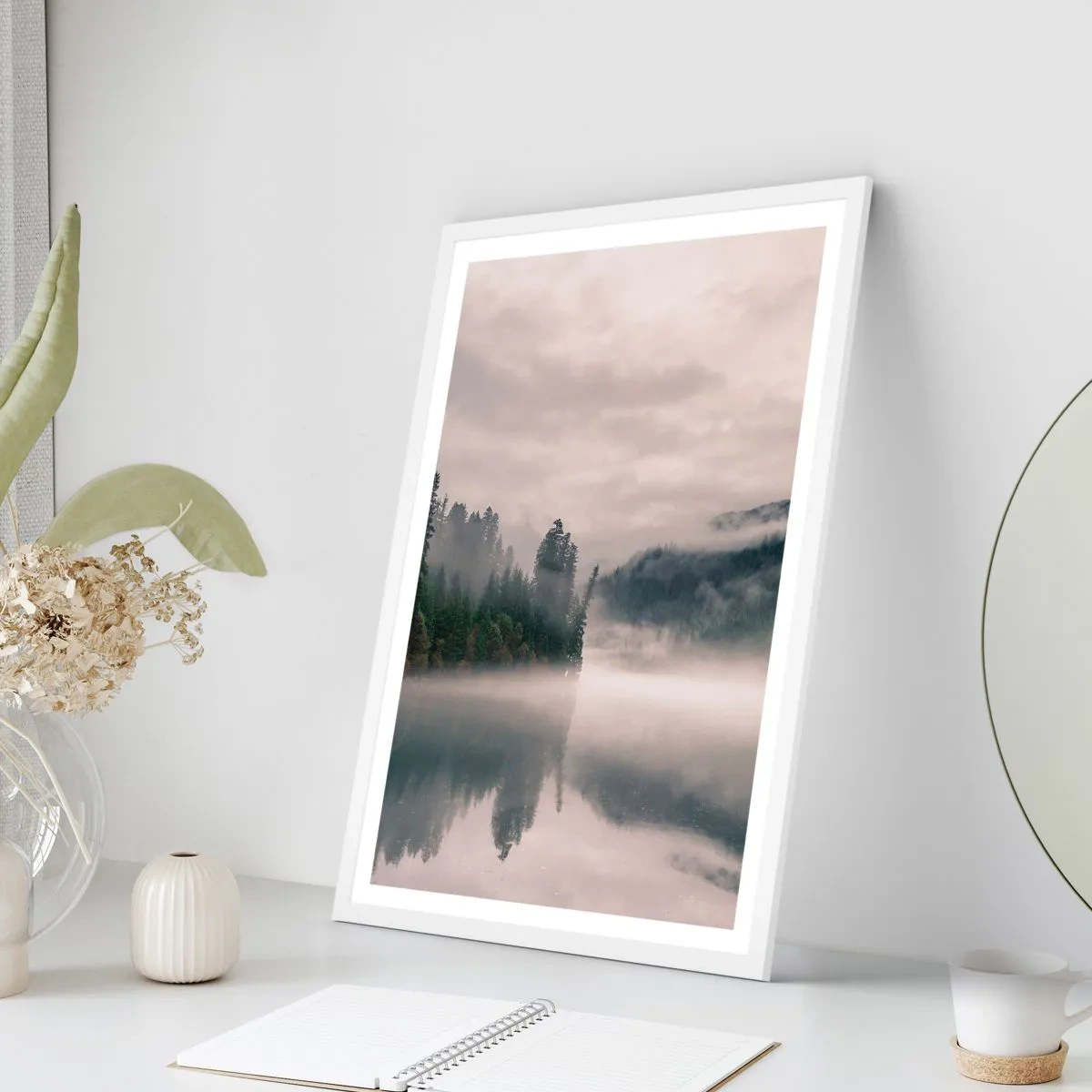 Poster in white frmae - Musing in the Fog - 70x100 cm