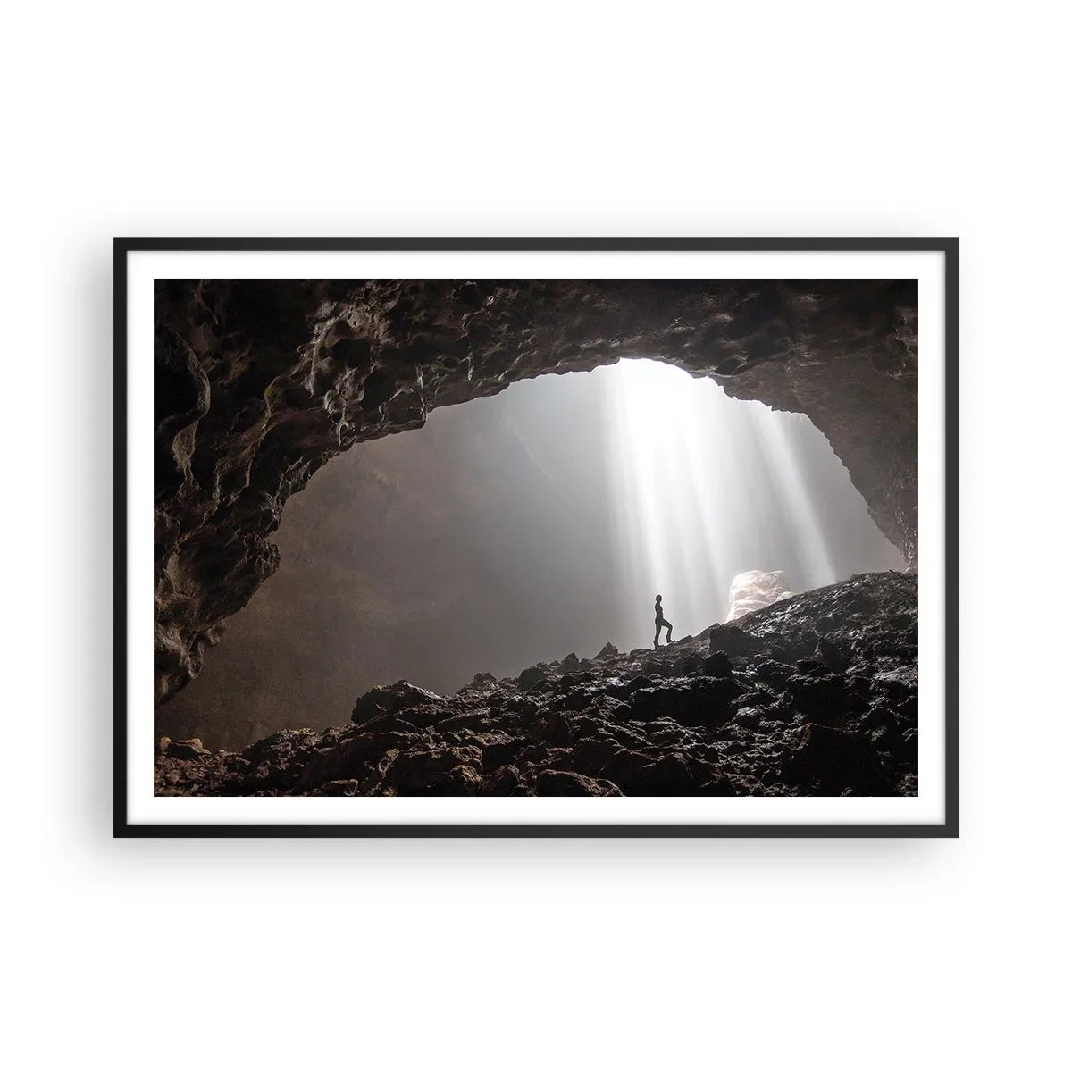 Poster in black frame - Luminous Grotto - 100x70 cm