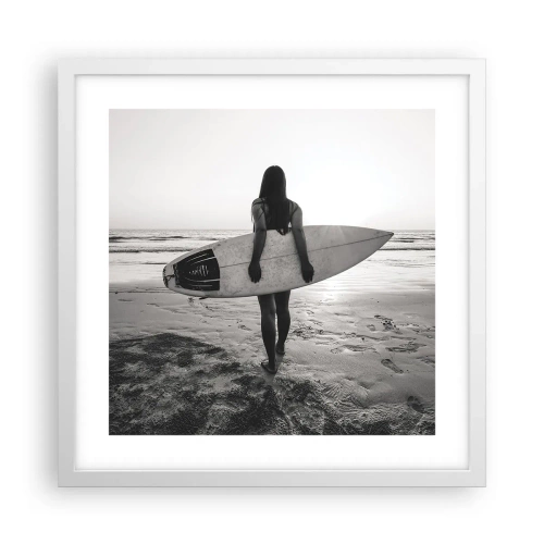 Poster in white frmae - Daughter of Sea Wave - 40x40 cm
