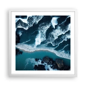 Poster in white frmae - Envelopped by Waves - 50x50 cm