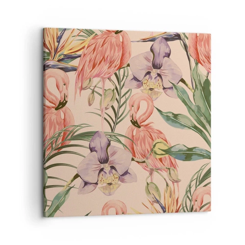 Canvas picture - Pink Ballet among Flowers - 50x50 cm
