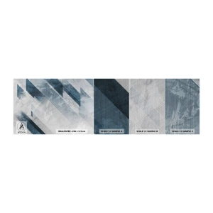Photo Wallpaper Sample Premium Sand - Spacial Composition - Movement of Greys - Abstraction, Piece, Modern Pattern - 100x30 cm