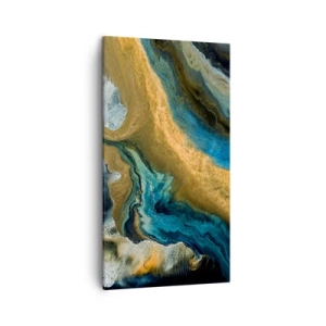 Canvas picture - Blue -Yellow - Mutal Influences - 45x80 cm