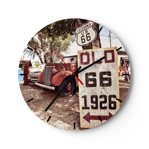 Wall clock - Clock on glass - Legend of an American Province - 40x40 cm