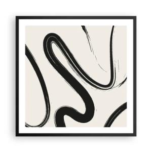 Poster in black frame - Black and White Fancy - 60x60 cm