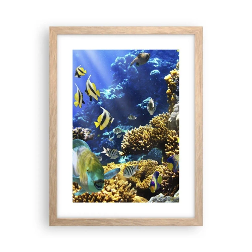 Poster in light oak frame - Big Traffic to Holiday Destination - 30x40 cm