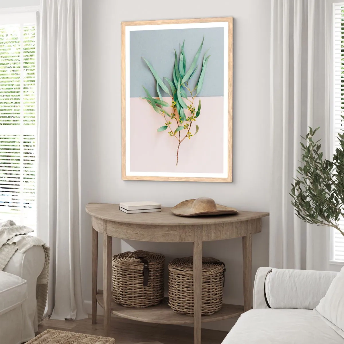 Poster in light oak frame - Pastel Subtlety - 61x91 cm
