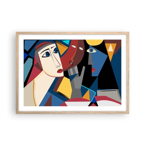 Poster in light oak frame - Conversation of Cubists - 70x50 cm