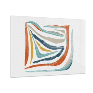 Glass picture - Abstract with a Friendly Smile - 100x70 cm